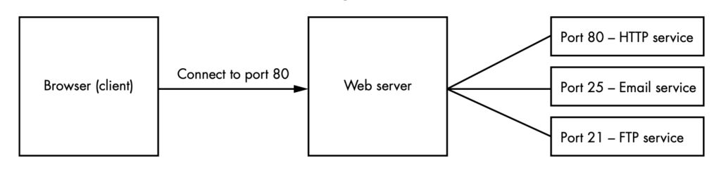 Ports allow servers to provide multiple services. Port numbers help forward client requests to the right service.